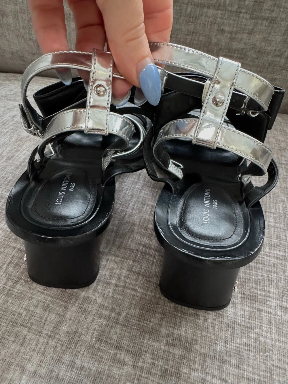 Louis Vuitton x Fornasetti 2021 Bow Gladiator Sandals Black Silver 36.5